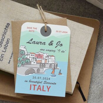 Sorrento Luggage Tag Save The Date, 2 of 3