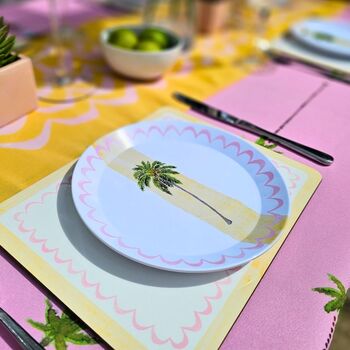 Yellow And Pink Scallop Placemat, 2 of 4