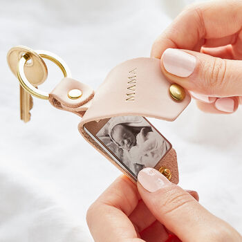 Personalised Leather Photo Keyring Gift For Her, 9 of 9