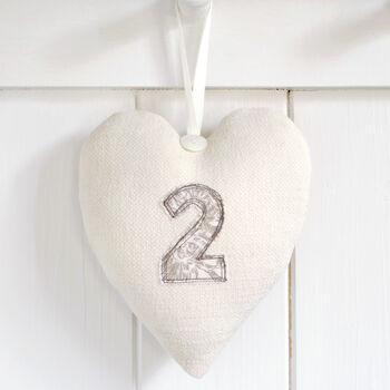 Personalised 2nd Cotton Wedding Anniversary Heart Gift, 3 of 10