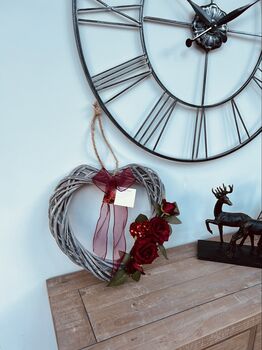 Valentines Red Rose Heart Hanging Wreath, 2 of 6