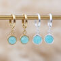 18ct Gold Plated Or Silver Semi Precious Hoop Earrings, thumbnail 3 of 9