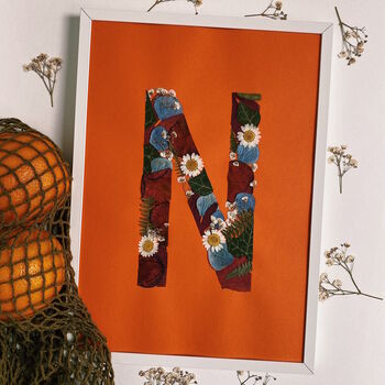 Personalised Letter Pressed Flower Framed Art, 2 of 7