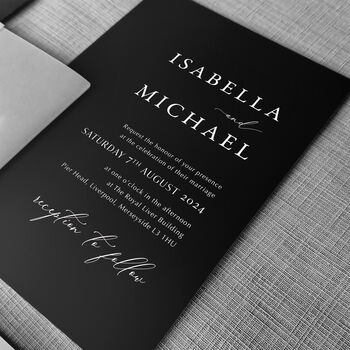 Black And White Wedding Invitation, 3 of 4