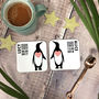 Personalised Penguin Couple Coaster Set, thumbnail 3 of 7