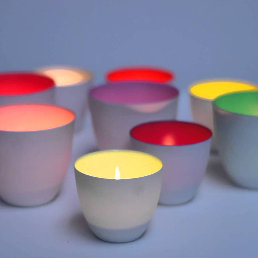Porcelain Coloured Tea Light Holder By all things Brighton beautiful