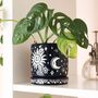 Midnight Blue Sun And Moon Planter And Tray, thumbnail 6 of 6