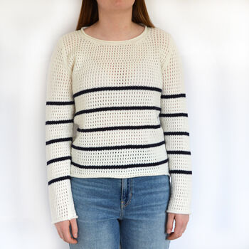 Lace Breton Sweater Knitting Kit, 4 of 10