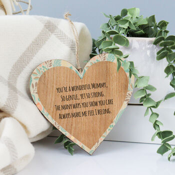 Hanging Wooden Heart For Mum, 2 of 6