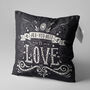 All You Need Is Love Cushion Cover With Black And White, thumbnail 3 of 7