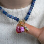 Blue And Pink Gingham Toggle Necklace, thumbnail 1 of 4