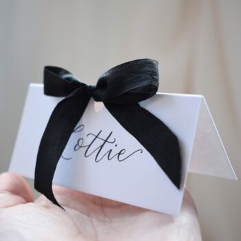 Personalised Bow Ribbon Place Name Cards X 10, 3 of 6