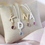 Pearl Alphabet Necklace With Birthstone Detail, thumbnail 7 of 12