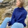 The Coco Wool And Organic Cotton Sweater In Navy Blue, thumbnail 1 of 4