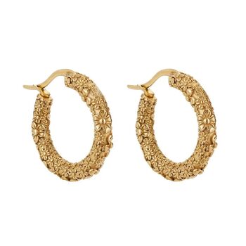Molten Meadow 18ct Gold Plated Hoops, 8 of 9
