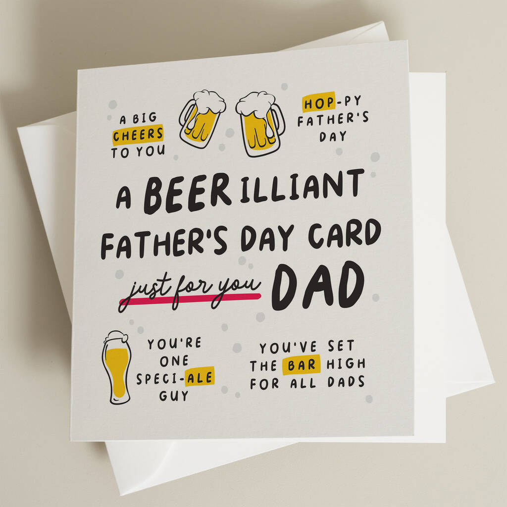 Beer Fathers Day Card By Paper Scene