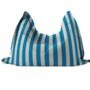 Hand Painted And Re Purposed Linen Large Floor Cushion In Stripe Print, thumbnail 7 of 12