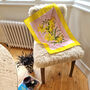 Yellow/Pink Botanical Lily Print Tea Towel, thumbnail 1 of 9