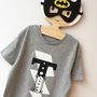 Personalised Lightning Bolt Superhero Letter T Shirt, thumbnail 4 of 6