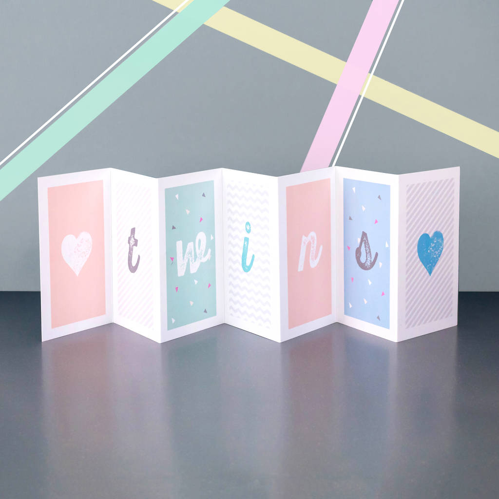 personalised twins concertina card by coulson macleod