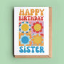 Personalised Marbled Flowers Birthday Card For Her, thumbnail 1 of 4
