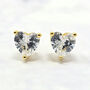 Diamond Heart April Birthstone Stud Earrings, thumbnail 1 of 3