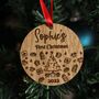 Baby's First Christmas Ornament, 1st Wooden Bauble, thumbnail 1 of 3