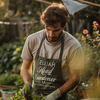 Personalised Head Gardener Apron, Gardening Gift, 2 of 12