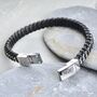 Men's Personalised Twisted Leather And Chain Bracelet, thumbnail 4 of 7