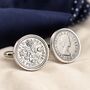 Luxury 70th Birthday Sixpence Cufflinks, thumbnail 1 of 8