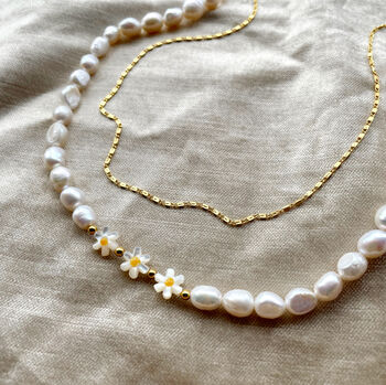 Freshwater Pearl And Daisy Personalised Necklace, 10 of 12
