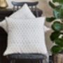 Small Pattern Block Printed White Linen Cushion Cover, thumbnail 1 of 5