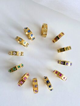 Birthstone Gem Ring Stacker Necklace, 5 of 7