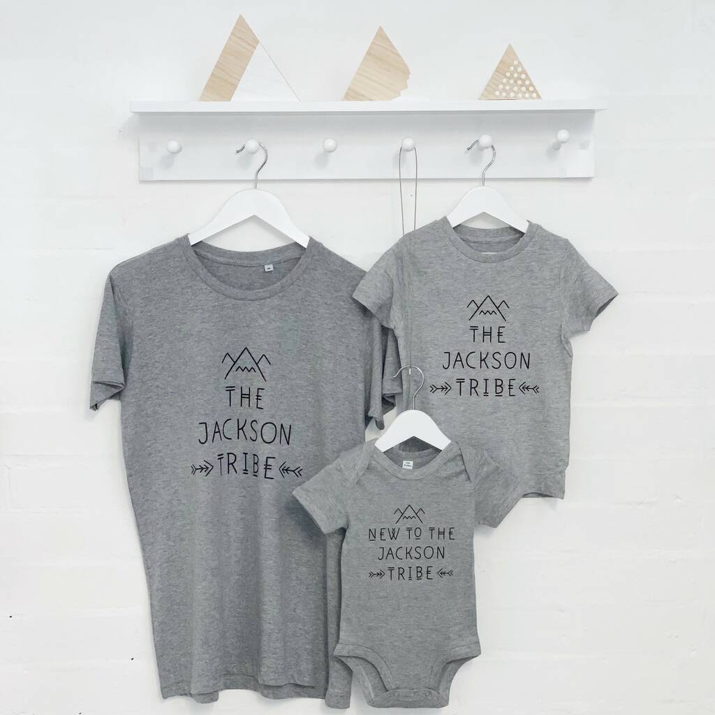 Personalised Family Tribe T Shirt And Babygrow Set By Lovetree Design