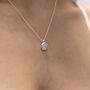 Silver And Rainbow Moonstone Necklace, thumbnail 1 of 3