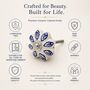 Indigo Petal Ceramic Cabinet Knobs, thumbnail 4 of 9