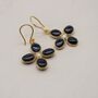 Blue Sapphire And Pearl Sterling Silver Earrings, thumbnail 2 of 6