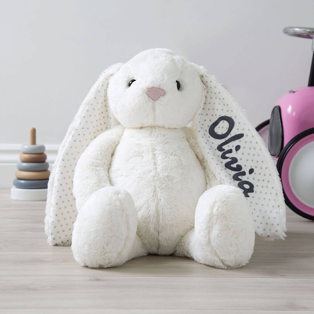 white bunny stuffed toy