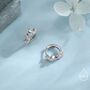 Baguette Cz Cluster Huggie Hoop In Sterling Silver, thumbnail 2 of 12