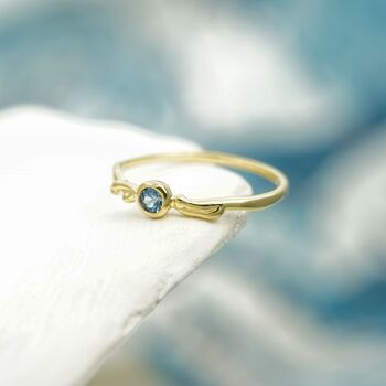 Blue Sapphire Dainty Gold Ring, 3 of 6