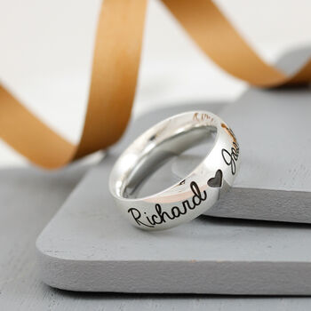 Chunky Silver Personalised Men's Silver Ring 8mm, 2 of 11