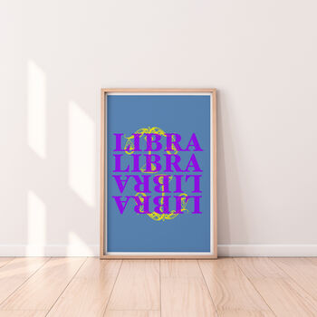 Libra Typography Zodiac Print, 3 of 6