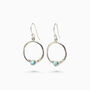 Sterling Silver Circle Larimar Drop Earrings, thumbnail 4 of 5