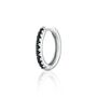 Black Stone Single Conch Hoop Earring, 11mm, thumbnail 3 of 6