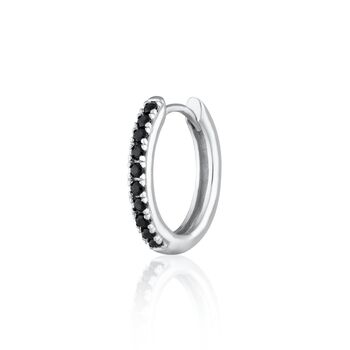 Black Stone Single Conch Hoop Earring, 11mm, 3 of 6