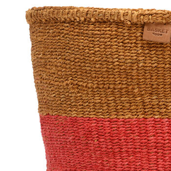 Hela: Gold And Red Duo Colour Block Woven Basket, 7 of 9