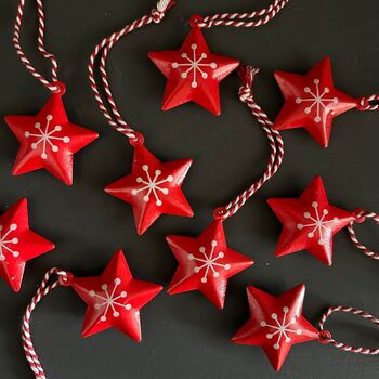 Red Metal Star Hanging Decoration, 2 of 3