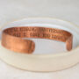 Personalised Unisex Wide Woodgrain Copper Cuff Bracelet, thumbnail 3 of 4