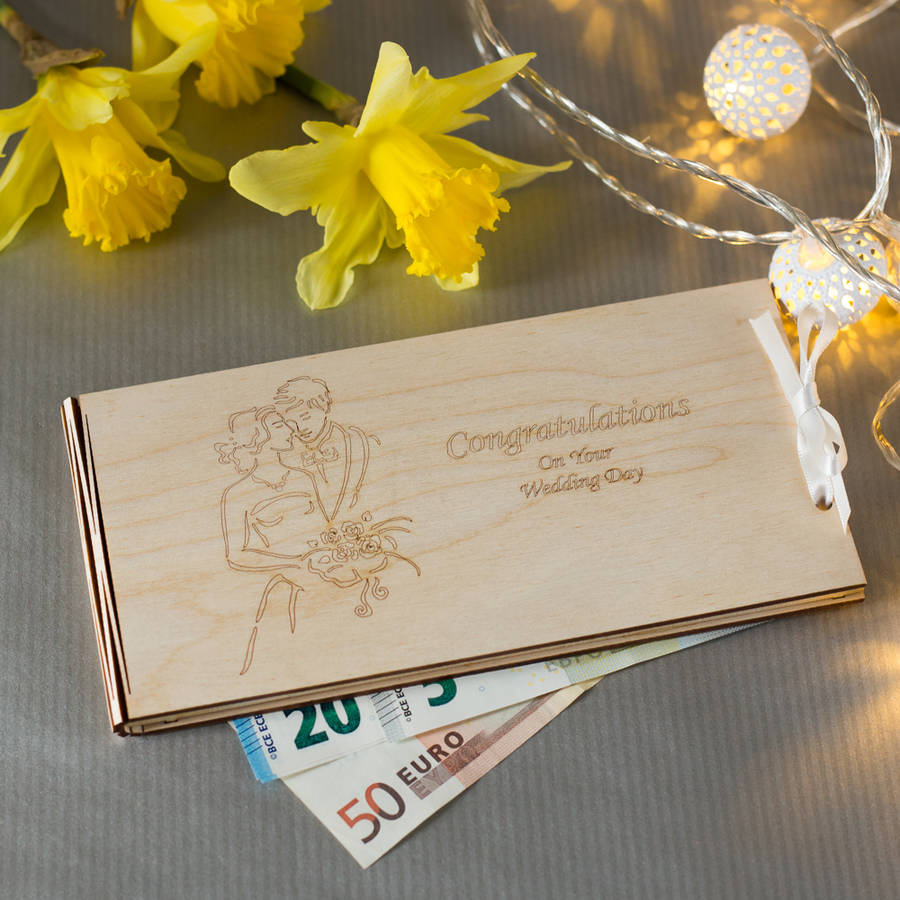 wooden money envelope for a special day by natural gift store
