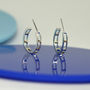 'Mondrian' Handmade Silver Hoop Earrings, thumbnail 4 of 5
